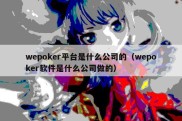 wepoker平台是什么公司的（wepoker软件是什么公司做的）