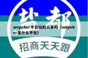 wepoker平台玩的人多吗（wepoker是什么平台）