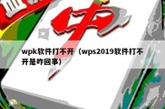 wpk软件打不开（wps2019软件打不开是咋回事）