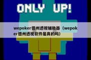 wepoker德州透视辅助器（wepoker德州透视软件是真的吗）