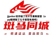 jjpoker软件输了几十万果断报警（app赌博输了几千报警有用吗）