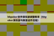 hhpoker软件俱乐部调整胜率（hhpoker俱乐部与联盟运作流程）