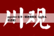 ggpoker台子—键透视购买（gg怎么开透视）