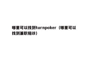 哪里可以找到turnpoker（哪里可以找到兼职陪诊）