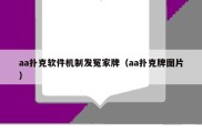 aa扑克软件机制发冤家牌（aa扑克牌图片）