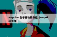 wepoker台子辅助挂教程（wepoker有挂）