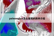 paiwangluo怎么提现的简单介绍