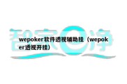 wepoker软件透视辅助挂（wepoker透视开挂）