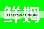 德州在线官方网站入口（德州 线上）