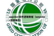 aapoker软件透视教程（wepoker透视插件）