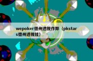 wepoker德州透视作弊（pkstars德州透视挂）