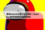 德州wepoker是什么公司的（wepoker德州透视软件是真的吗）