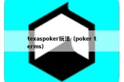 texaspoker玩法（poker terms）