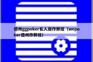 德州ggpoker私人局作弊挂（wepoker德州作弊挂）