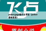 pokergaga是什么平台（poker是啥意思）