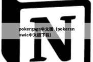 pokergaga中文版（pokersnowie中文版下载）