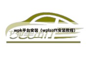 wpk平台安装（wplsoft安装教程）