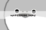 wpk平台是真钱吗（wpkq）