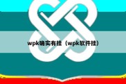 wpk确实有挂（wpk软件挂）