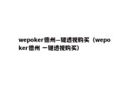 wepoker德州—键透视购买（wepoker德州 一键透视购买）